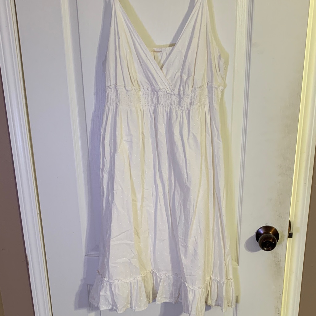 Chic White Midi Dress With Ruffle Hem